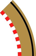 Scalextric C8240 Radius 3 Single Lane Curve Outer Borders X's 4