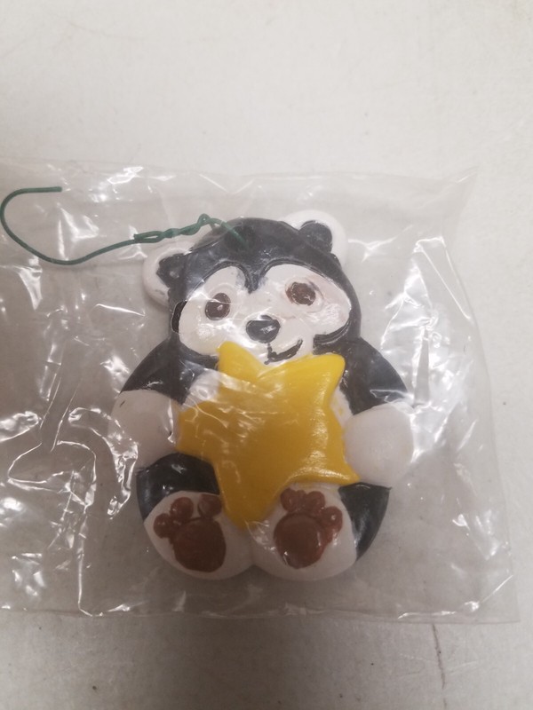 Handmade Ceramic Panda Christmas Decoration