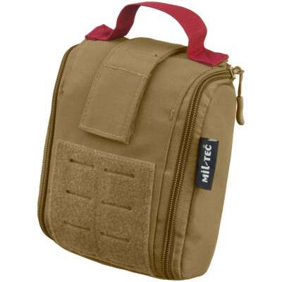 Mil-Tec Individual First Aid Kit Pouch Laser Cut Utility Carrier Dark Coyote