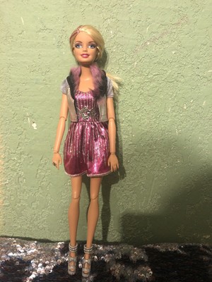 barbie with pink streak in hair