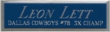 LEON LETT COWBOYS NAMEPLATE FOR AUTOGRAPHED Signed HELMET-JERSEY-FOOTBALL-PHOTO