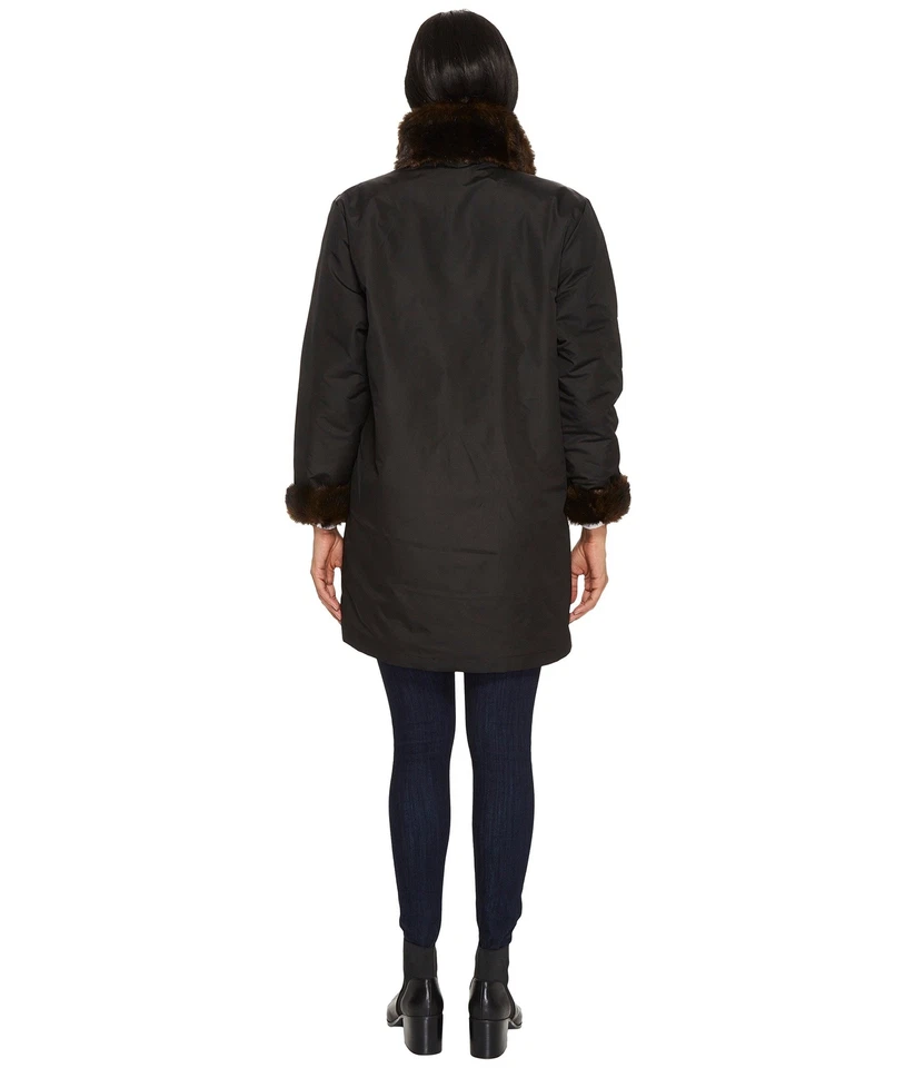 KC Collections 146290 Faux Fur Reversible Coat Black Mink Color Sz M - Image 3 of 4