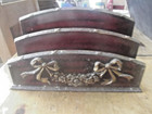 Vintage Office Stationary / Letter Rack with Swags & Ribbons Decoration