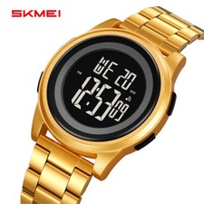 SKMEI Men Women's LED Digital Quartz Watch Stainless Steel Alarm Date Wristwatch