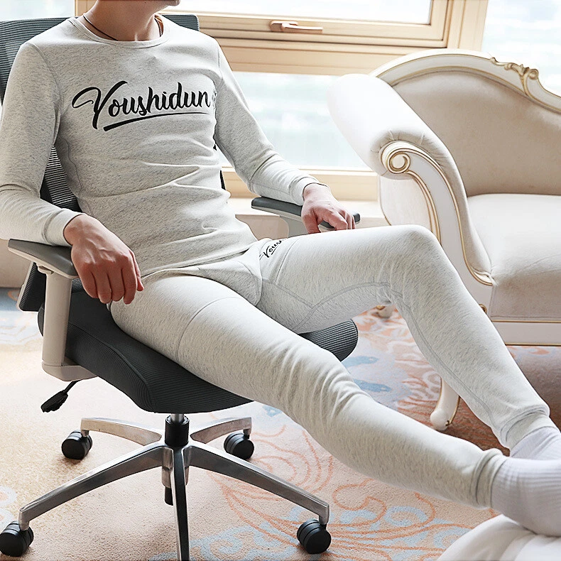 New Men's Skin Friendly Warm Underwear Set Autumn Clothes Pants Sweater Paj