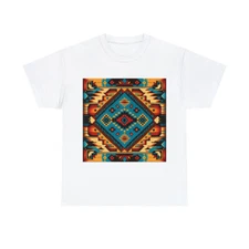 Unisex Adult T Shirt Southwestern Navajo Print Native American Aztec Colorful