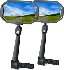 Briskmore Bar End Bike Mirrors, High–Definition Convex Glass Lens for Handlebars