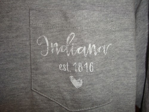 Womens State of Mine Indiana Gray Long Sleeve T-shirt Size: M NWT - Picture 3 of 6