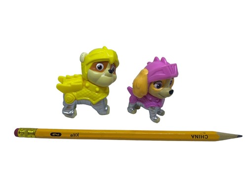 paw patrol pair Rubble & Skye mint 2.5” x 1.5” Rescue Knights Mint Condition - Picture 2 of 5