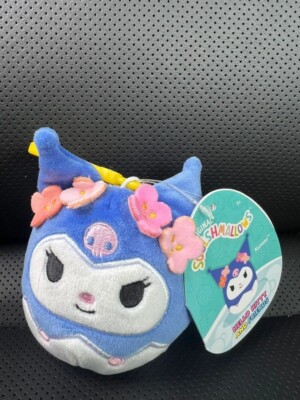 Squishmallows Hello Kitty & Friends Kuromi Blume Plüsch Tasche Clip 2,5 Zoll USA Import