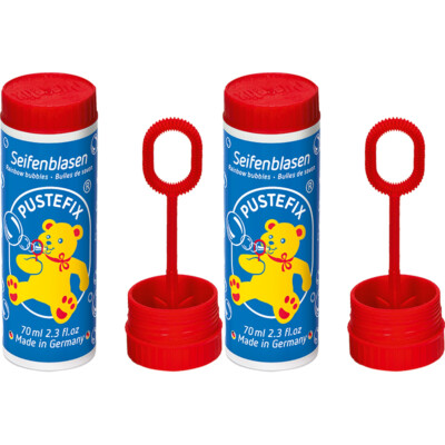 Pustefix Seifenblasen 70 ml Doppelpack Seifenblasenflüssigkeit für Bunte Blasen