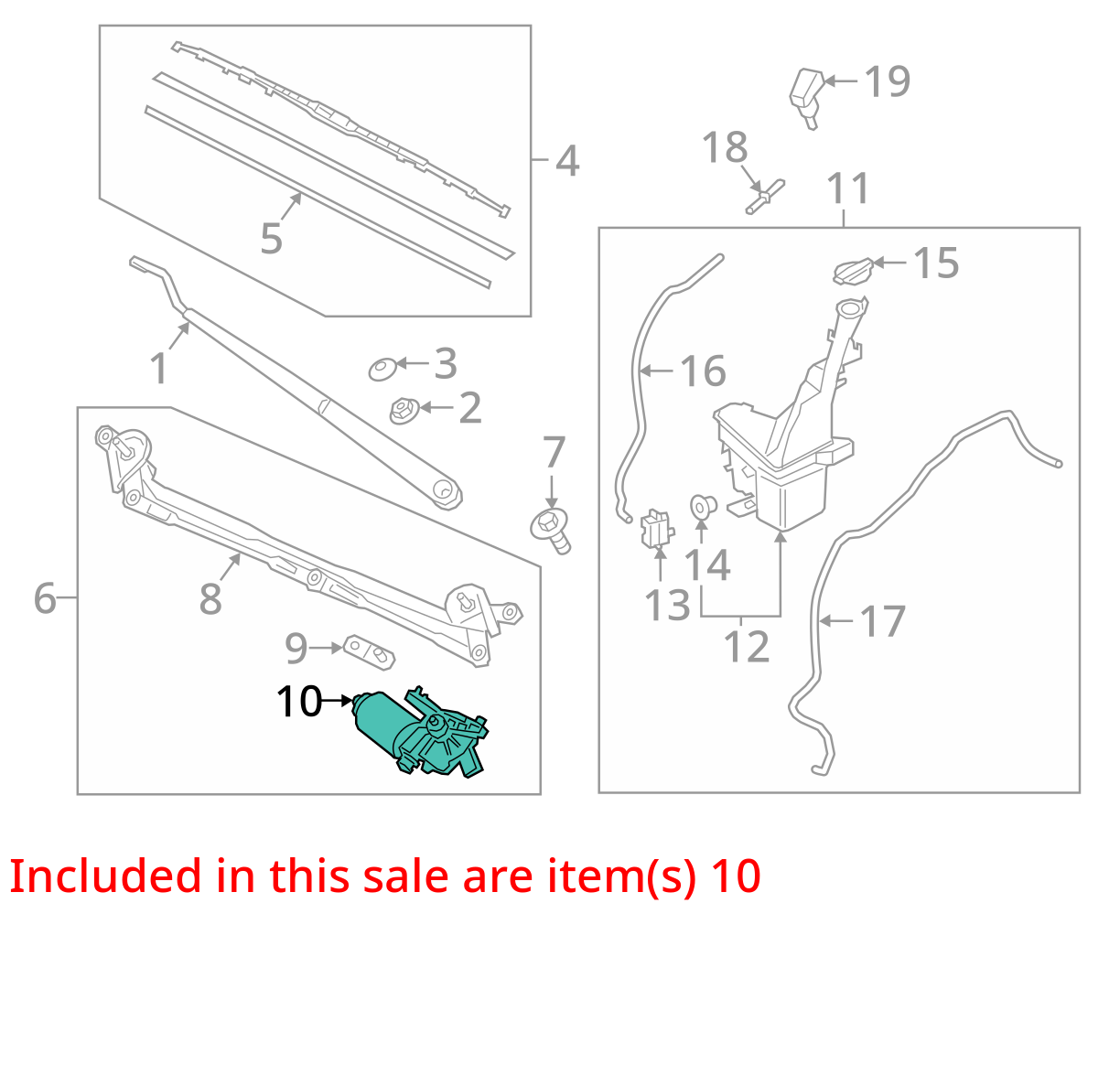 2018 Kia Soul Front Windshield Wiper Motor OEM 48K Miles (LKQ401669099