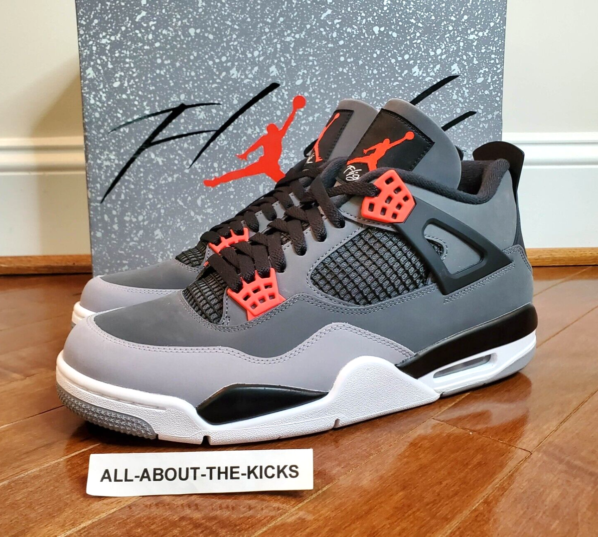 NIKE AIR JORDAN 4 INFRARED BLACK CEMENT GREY DH6927-061 SIZE  display picture 3
