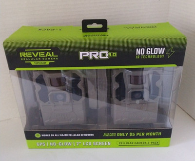 REVEAL TACTACAM PRO 3.0 Twin Pack Cellular Trail Cameras No Glow IR GPS New Pack