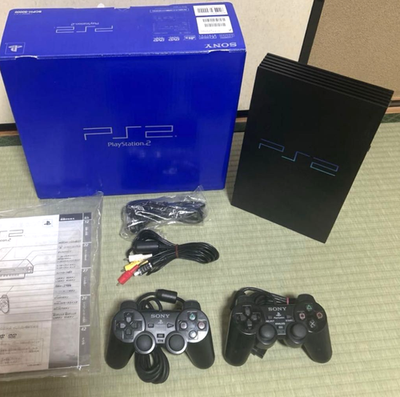 Sony PlayStation 2 PS2 SCPH-30000 Black Console Tested w/ Box, Two