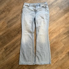 Old Navy Women  s 10 High Rise Wow Flare Denim Light Blue Wash Jeans Y2K Classic