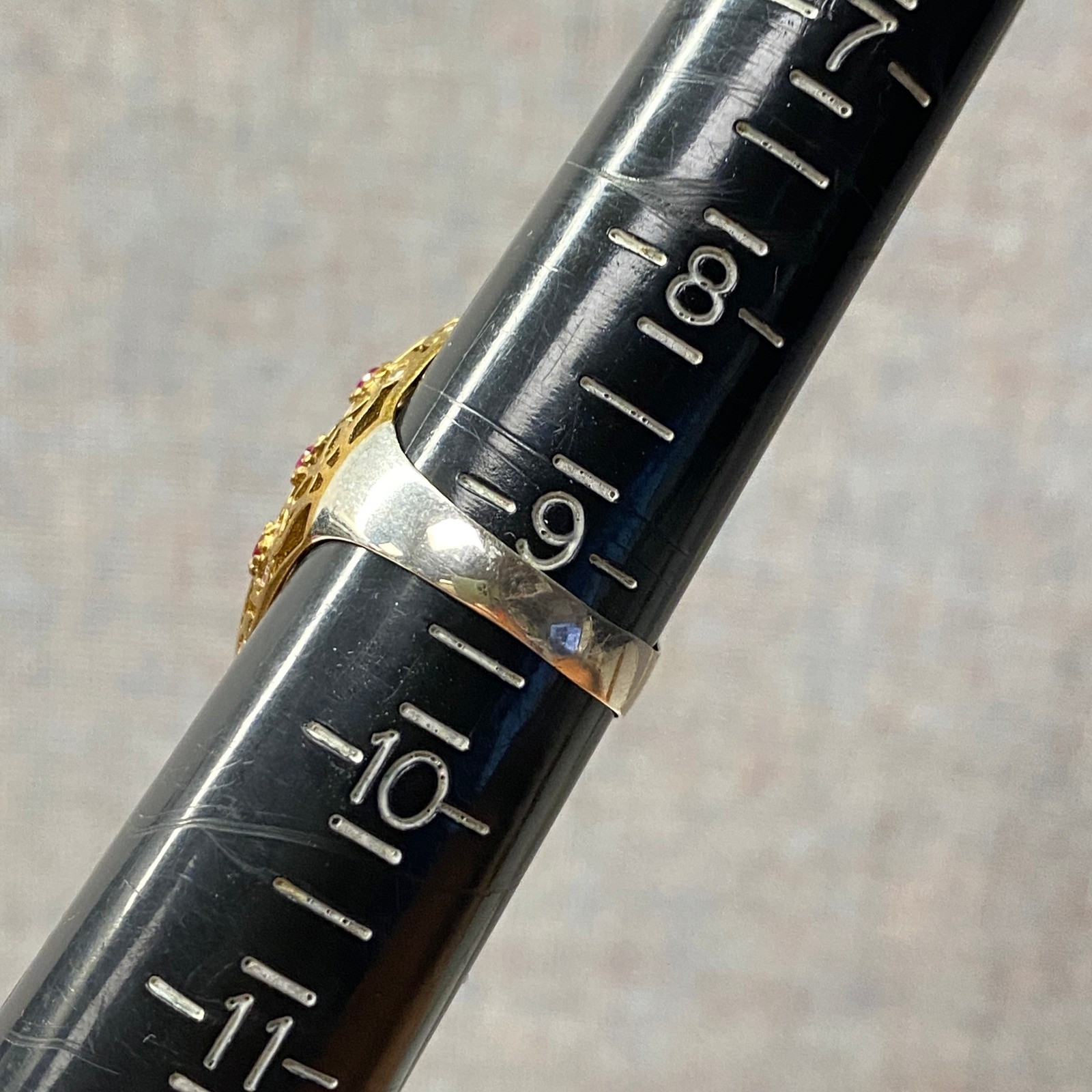 Statement Cocktail Ring Rectangle Red Gemstone Cl… - image 10