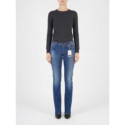 Sevilla Damen Jeans Blau S Made in Italy Slim Tapered Low Waist W26 Biker IT 40