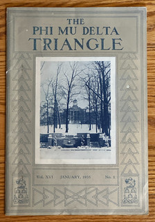 Phi Mu Delta Fraternity Magazine Triangle 1935 Annual Conclave Banquet Photo