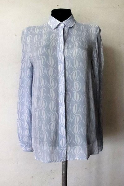 Women Eterna Shirt Blue Silk 36 / S / 44