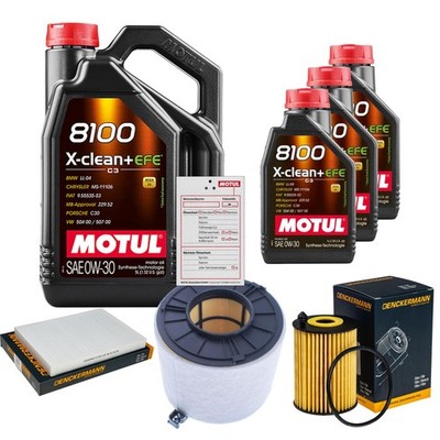 DENCKERMANN Inspektionspaket 8L MOTUL 8100 X-CLEAN 0W-30 für Audi Q5 40 TDI