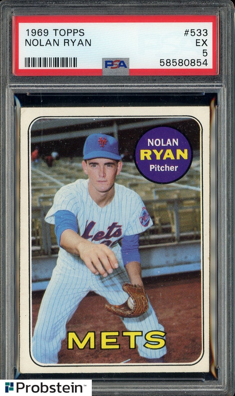 1969 Topps #533 Nolan Ryan New York Mets HOF PSA 5 EX