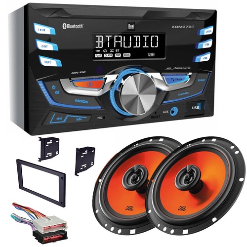 Dual XDM27BT AM/FM Radio Car Stereo & JBL Speakers for 1987-1993 Ford Mustang