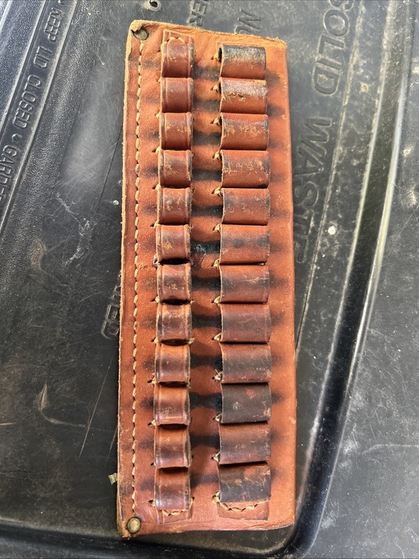 Vintage Hunter Leather Ammo Belt Holder Slide-On #575 Cowboy Western 12 Rounds