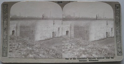 WW1 Ausgraben von den Deutschen bei Bickendorf Stereoview von Realistic