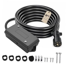 7-Way Trailer Wiring Harness Kit 8 FT with 7-Way Junction Box