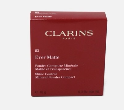 CLARINS EVER MATTE MINERAL POWDER COMPACT 10G #03-TRANSPARENT WARM BX1 816