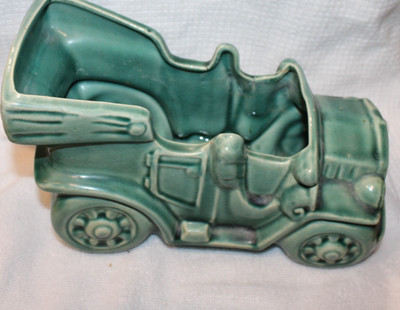 Vintage Green Ceramic Automobile Planter from Buckingham