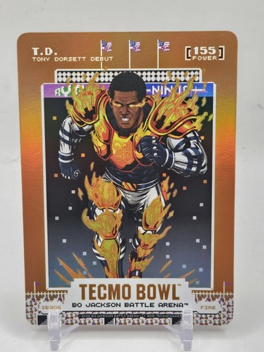 2026 Bo Jackson Battle Arena Tecmo TD Tony Dorsett Scoreboard Battlefoil Fire