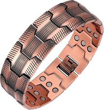 Men'S Copper Bracelet,3X Strength 99.99 Pure Copper Magnetic Bracelets with Mag