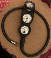 Genesis 🇺🇸 3 Gauge Console Scuba SPG Pressure Depth Gauge compass Pro Tech
