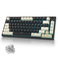 400PRO 75 Wireless Creamy Mechanical Keyboard Black, Gasket Hot Swappable RG...