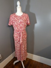 Lauren Ralph Lauren Red and White Floral Flutter Sleeve Mid Length Dress Size 6