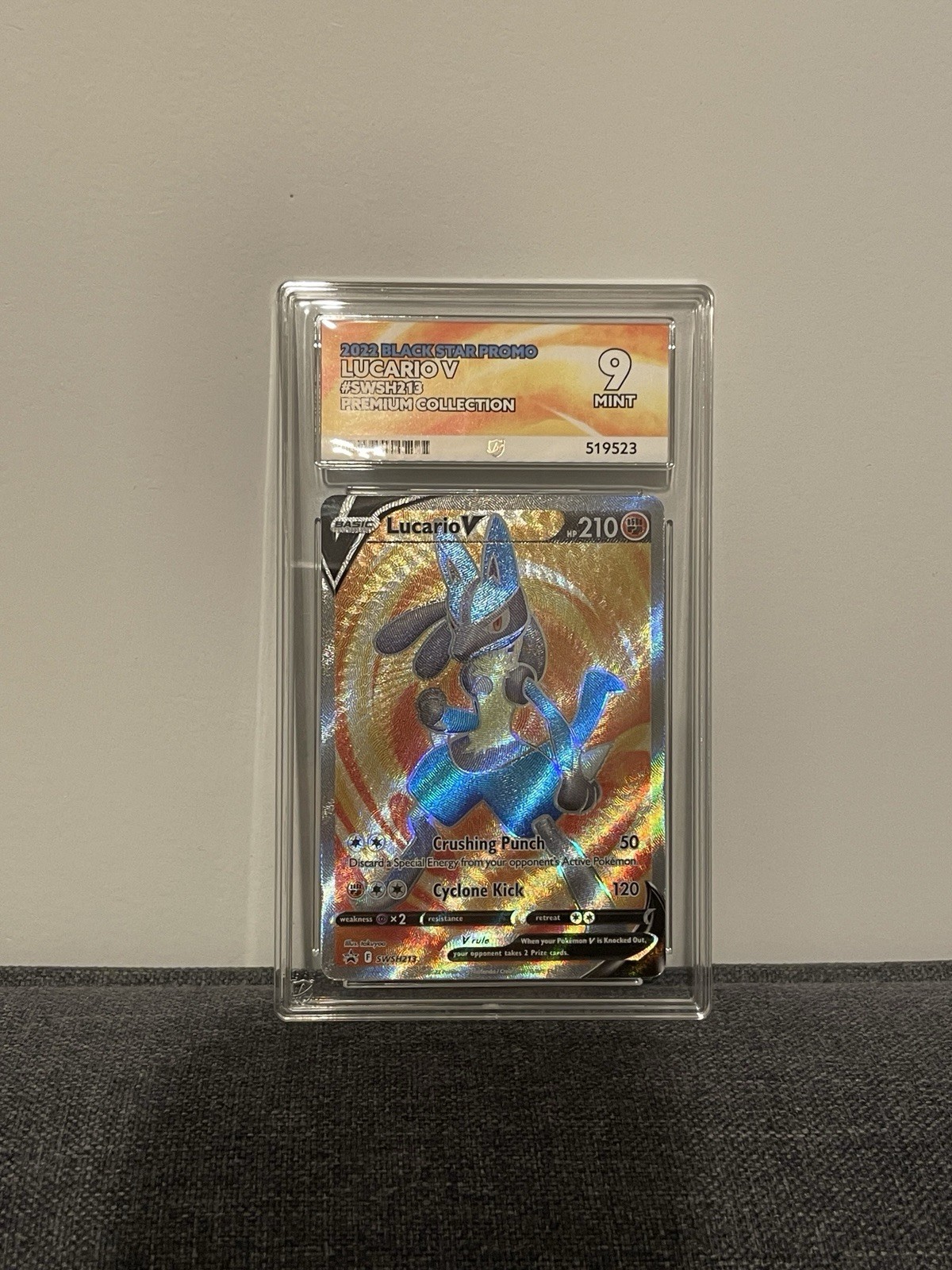 Lucario V SWSH213 Black Star Promo ACE Mint 9 Full Art Holo 2022 Pokemon tcg