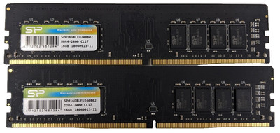 Lot of 2 Silicon Power DDR4 16GB 2400MHz SP016GBLFU240B02 UDIMM RAM Memory