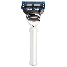 M HLE TRAVEL Silver Anodised Aluminum 5Blade Razor Travel Razor