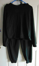Womens 2 Piece Lounge Set BLACK Long Sleeve Drawstring Comfy XL NWOT