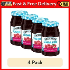(4 Pack) Smucker'S Sugar Free Red Raspberry Preserves, 12.75 Oz