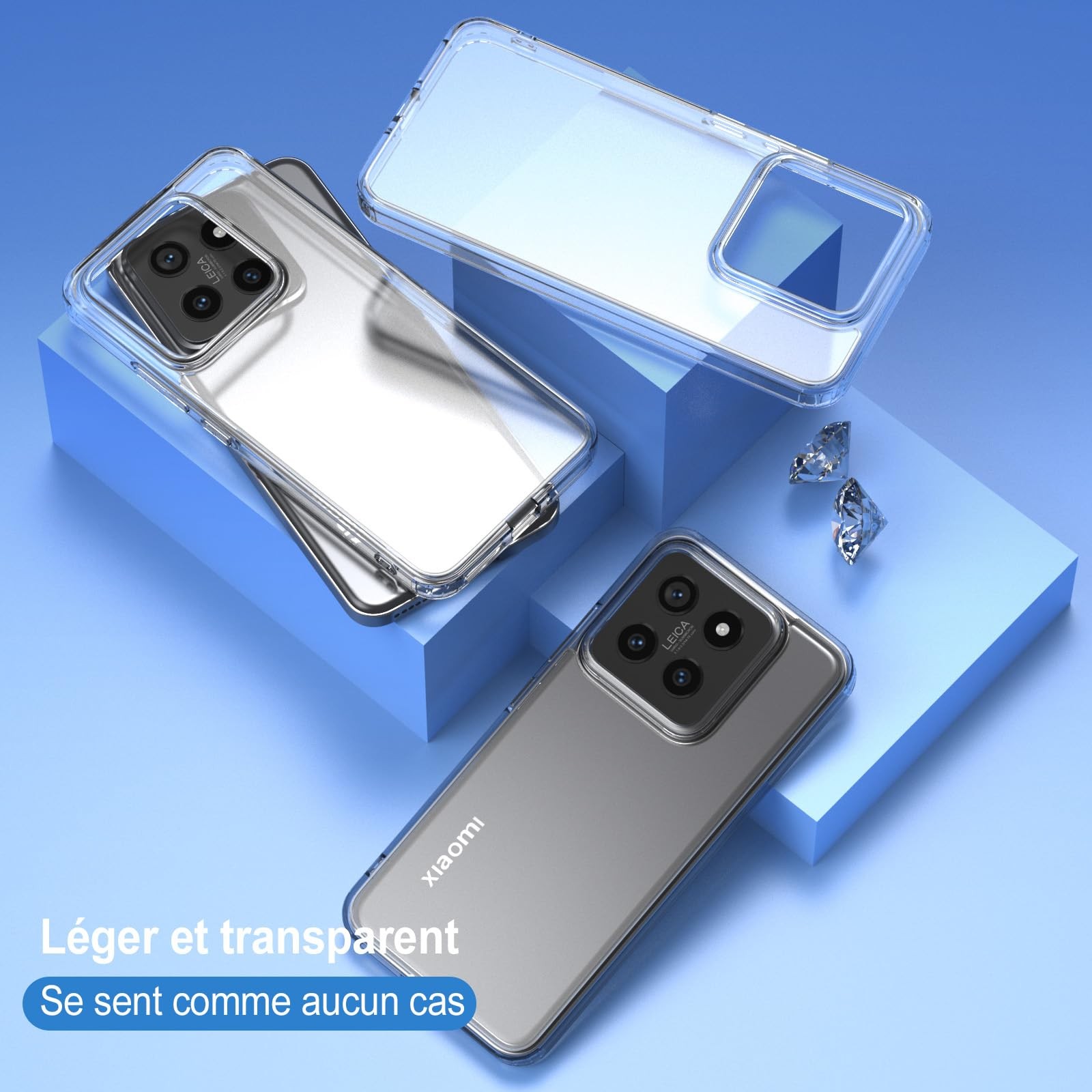Coque Xiaomi 14 5G transparente et antichoc avec dos rigide - 3