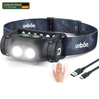 Stirnlampe LED Wiederaufladbar USB C Dimmbar 3 Lichtmodi IPX4 Wasserdicht