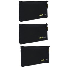 LOUDmouth Zippered Pouch for Handheld Wired Microphones  Mic 3 Pack, Black