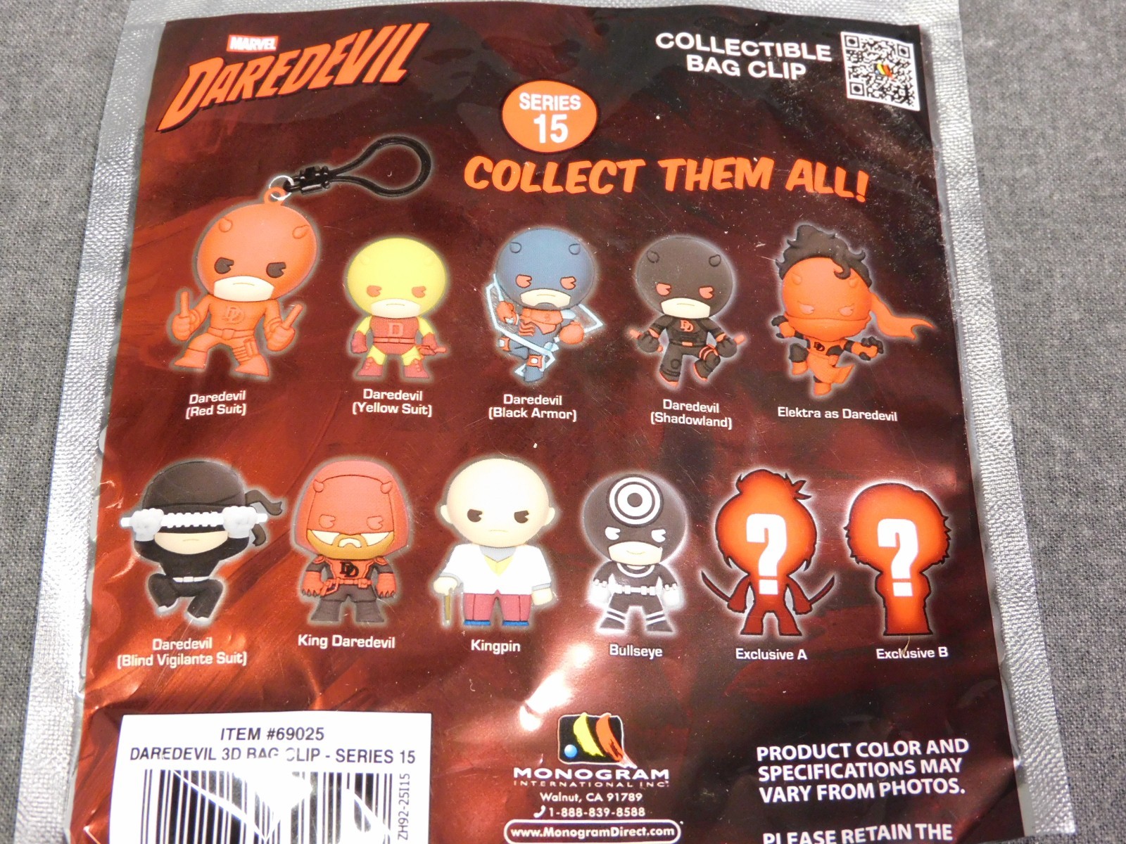 Daredevil NEW * King Daredevil Clip * Blind Bag Key Chain Series 15 Monogram