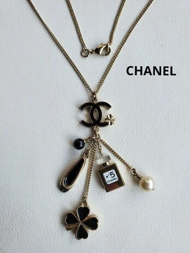 Chanel Vintage Charm Necklace Coco Mark Perfume Bottle Ballet Shoes 61cm