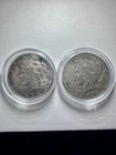 Set Of 2 1934 1935-S Peace Silver Dollars