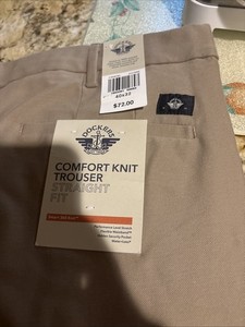 Dockers Mens Comfort Knit Chino Straight Pants Beige 40 32