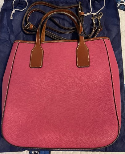 Dooney & Bourke Hot Pink Satchel Top Handle Zip Bag w/ Shoulder Strap, Dust Bag - Picture 3 of 13